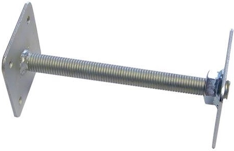 Justerbar søjlefod 110 × 110 mm, højde 330 mm, til gevindstænger 24 mm