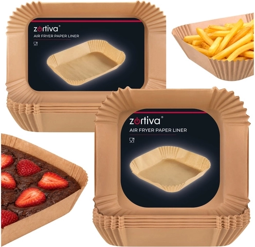 Zortiva papirindsatser til varmluftsfriture (Air Fryer) Dual (2 størrelser)