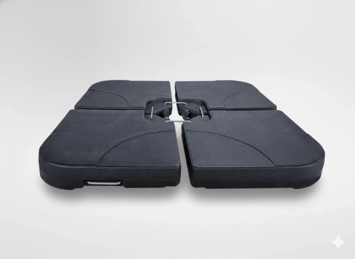 Vægt til havesolparasol, 4-delt base 50 × 50 × 7,5 cm, sort