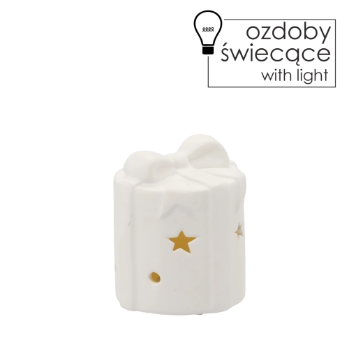 Julefigur med LED-lys 8 × 8 × 9,5 cm