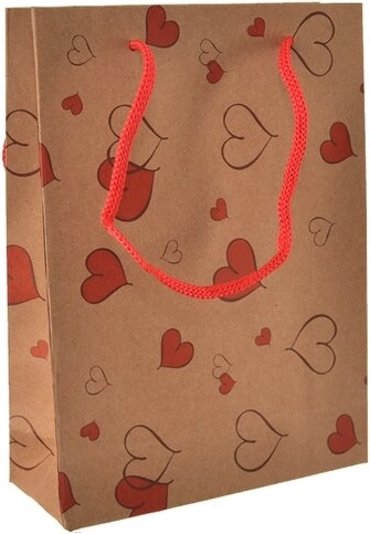 Gavepose med hjerter 11 × 6 × 14 cm