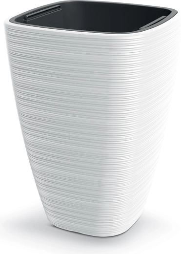 Blomsterkrukke Vena Square 28,9 cm hvid med indre indsats