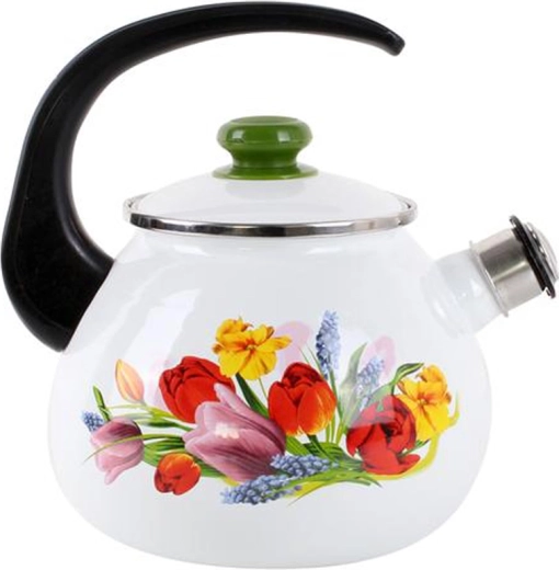 Emaljeret kedel med fløjte 2,5 l