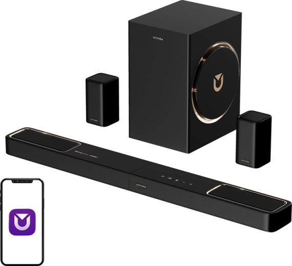 Soundbar Ultimea Skywave F40 Boom 5.1.2 med Dolby Atmos og subwoofer