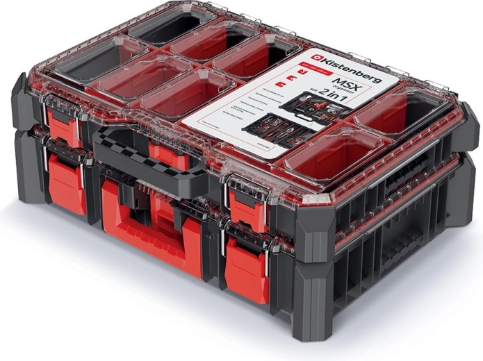 Sæt af plastorganisatorer 54,3 × 39 × 20 cm – sort