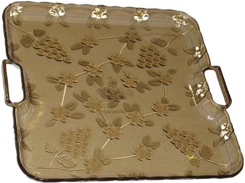 Serveringsbakke Krystal 30 × 30 cm af holdbar plast i glaslook