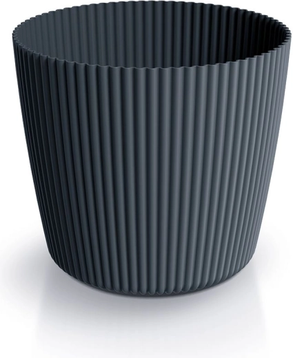 Plastikblomsterpotte Milly Round 24 cm – antracit