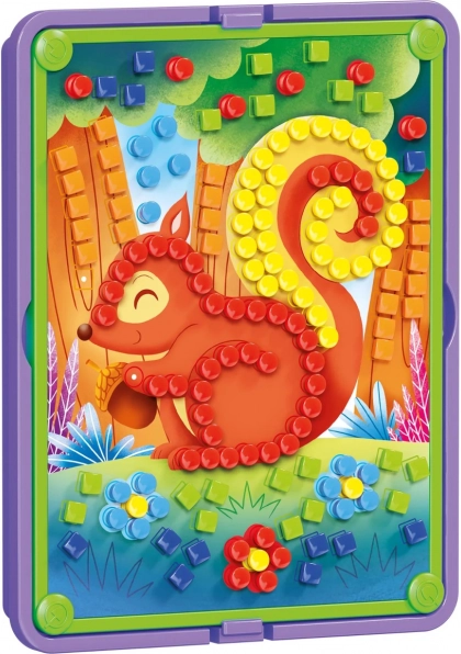 Quercetti mosaik Pin Bosco – børnenes pindenålsmosaik med skovmotiver