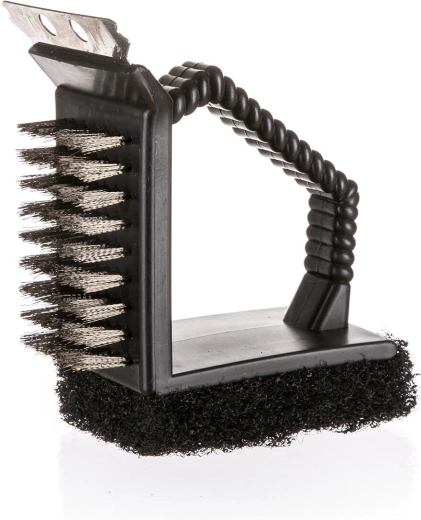 3-i-1 grillrensebørste med plastikhåndtag