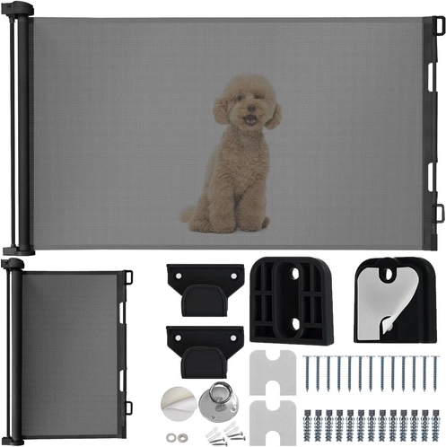 Udtrækkelig sikkerhedsgrind til døre – grå RUHHY