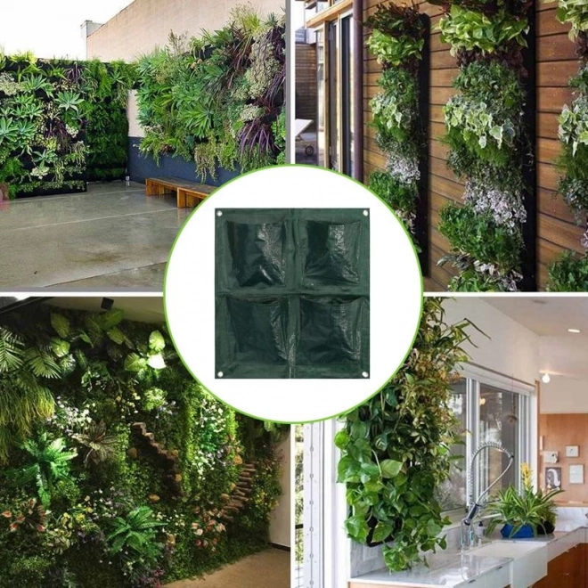 Vægmonteret plantetaske - 4 lommer