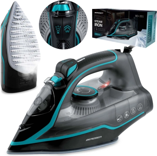 Dampstrygejern 2600 W med keramisk strygesål BERDSEN BD-331