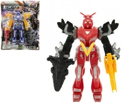 Plastrobotfigur 15 cm – action-kriger, 4 farver