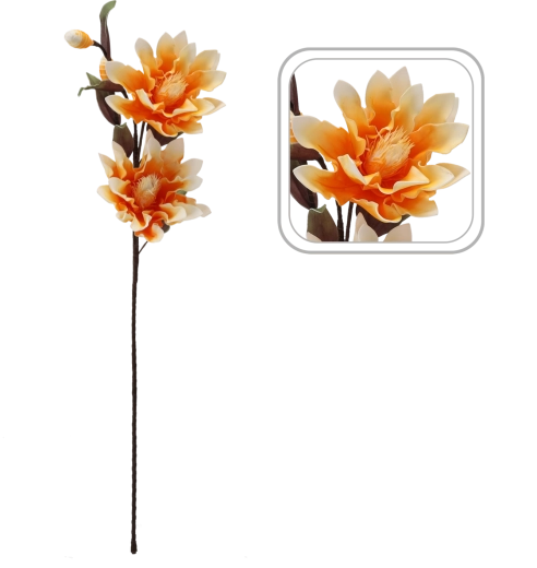 Dekorativ kunstig blomst 111 cm orange
