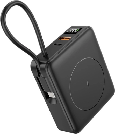 powerbank tracer scout 10000 mAh med magnetisk trådløs opladning 15 W, PD 20 W og QC 22,5 W