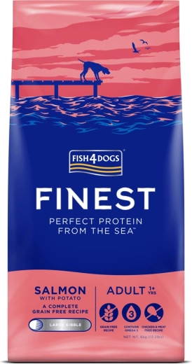Fish4Dogs Finest tørfoder til voksne hunde af store racer, laks med kartofler 6 kg