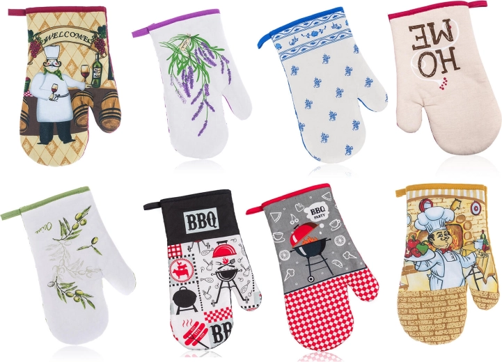 Køkken grydelap i bomuld 27 × 17 cm – mix af dekorer