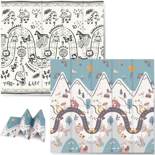 Sammenklappelig skum læringsmåtte 200 × 180 × 1 cm NUKIDO