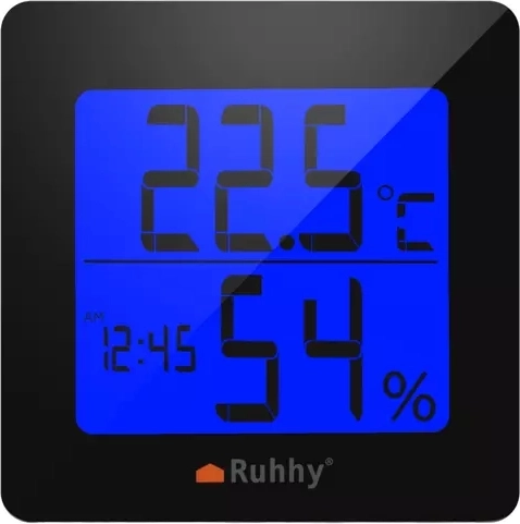 5-i-1 vejrstation med termometer, hygrometer, ur, vækkeur og kalender RUHHY