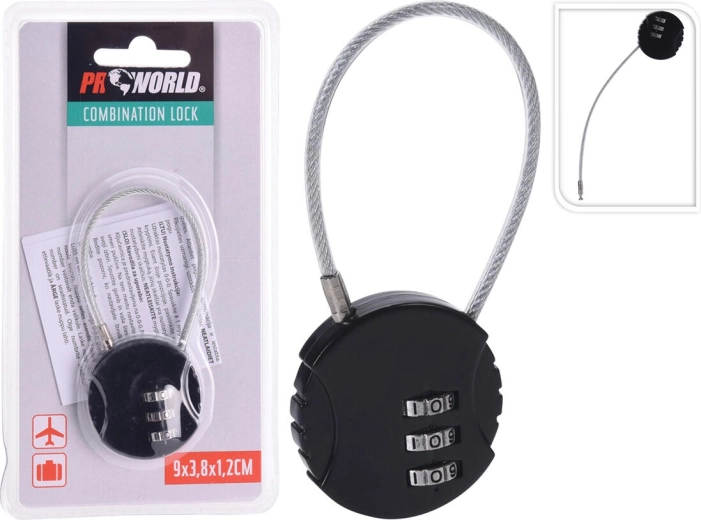 Kodelås med stålline til bagage