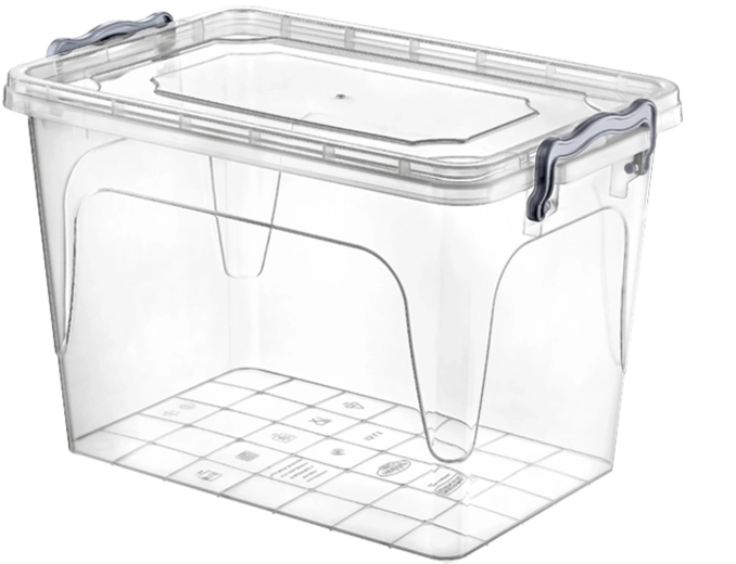 Plast opbevaringsboks med låg 13 l