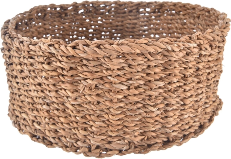 Beige opbevaringskurv af søgræs 30 × 30 × 12 cm