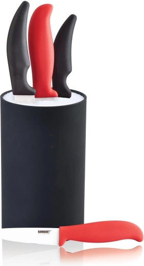 Knivblok CULINARIA Black med udtagelig indlæg med børster, 18 cm