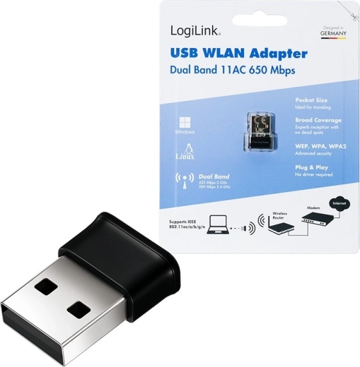 Trådløs USB WLAN-adapter AC, 650 Mb/s