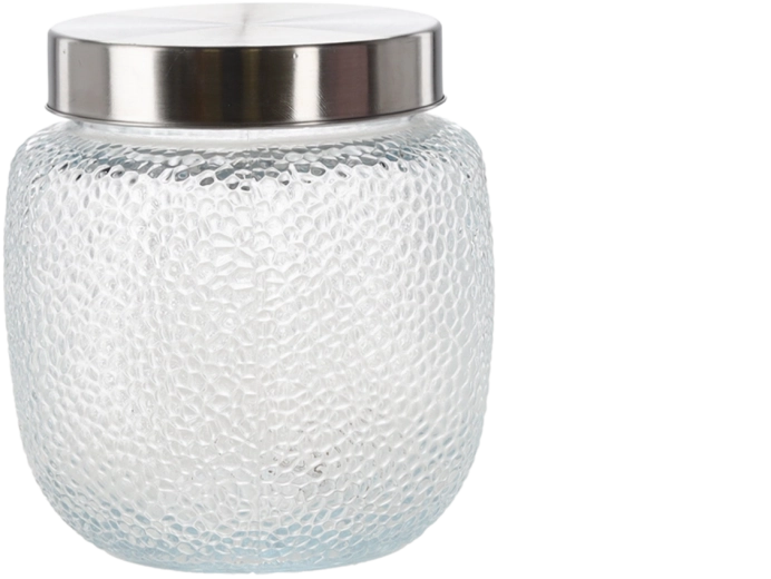 Glasbeholder til fødevarer 1,4 l med metal låg