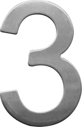 Husnummer STAR 3 i rustfrit stål 75 mm