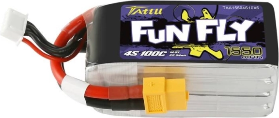 Tattu Fun Fly 1550 mAh 4S LiPo-batteri 100C med XT60-stik