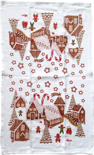 Køkkenhåndklæde TORO Peberkageby 38 × 63 cm