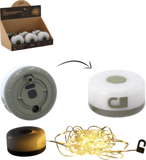 Camping LED-lampe med 8 m lyskæde, USB‑C