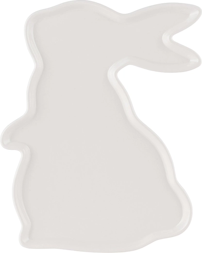 Porcelænsserveringsfad i kaninform, cremefarvet 23 × 17 cm
