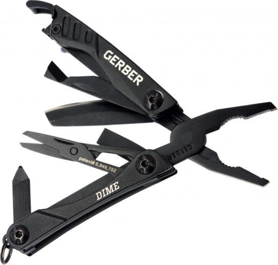 Gerber Dime Multi-Tool sort multifunktionsværktøj med 12 funktioner