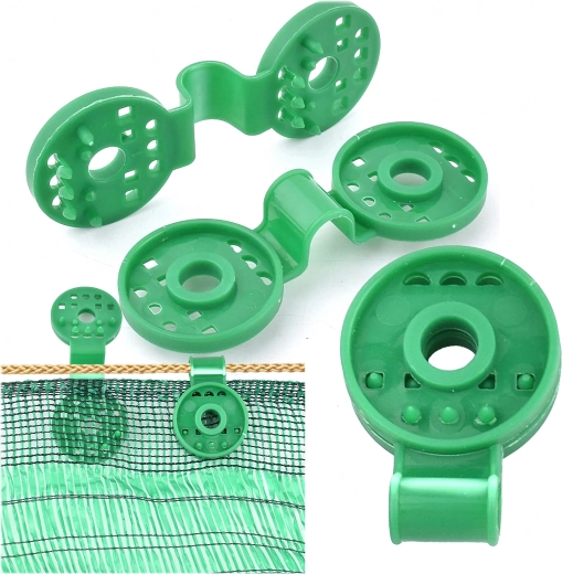 Clips til fastgørelse af afskærmningsnet på hegn, 20 stk., grønne