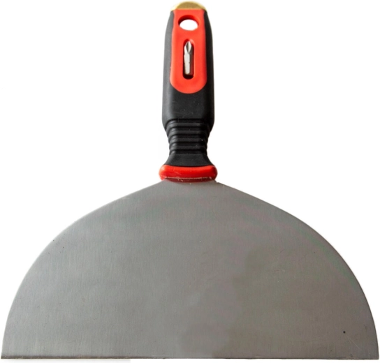 Rustfri stålspartel til gips 200 mm med bit og gummihåndtag