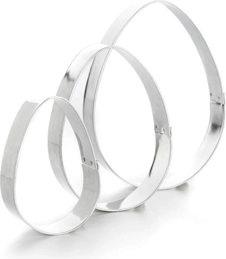 Sæt udstikkere til småkager i æggeform, 3 dele