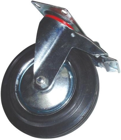 Drejelige hjul med bremse 200 mm, bæreevne 120 kg