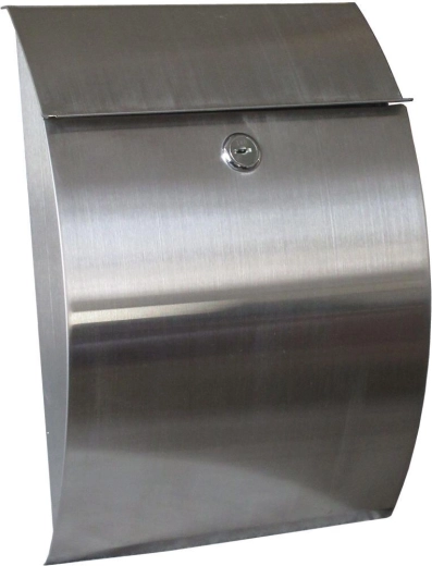 Postkasse i rustfrit stål 215 × 300 × 70 mm, sølvfarvet