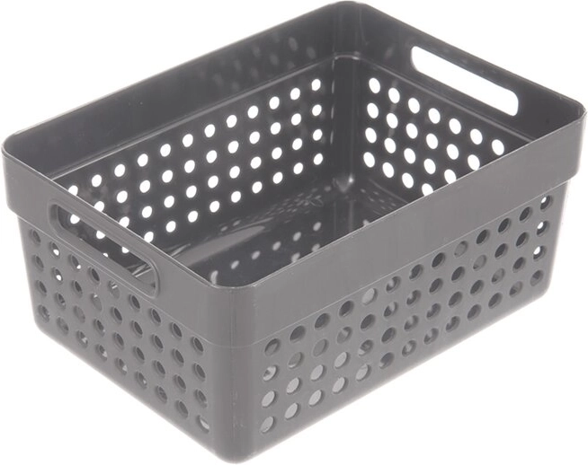 Opbevaringskurv Terra i UH-plast, grå 15,5 × 11,5 × 7,3 cm