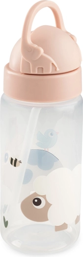 Done by Deer drikkedunk med sugerør Tiny farm pink 350 ml