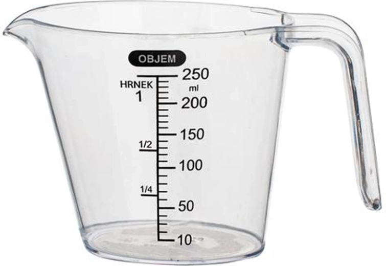 Plastmålebæger med hældetud 250 ml TORO