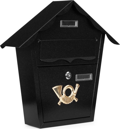 Vægmonteret postkasse i galvaniseret stål ModernHome, sort