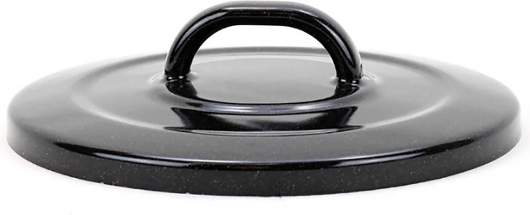 Låg BELIS Standard 20 cm – emaljeret sort med hvid plet