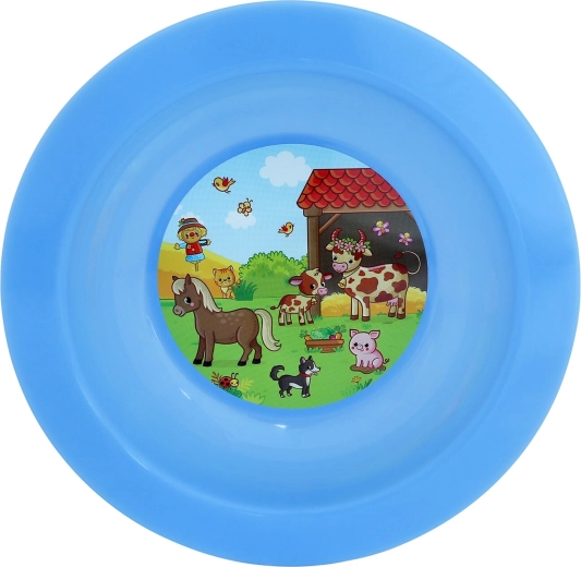 Dyb børnetallerken Farm 17,3 cm plast