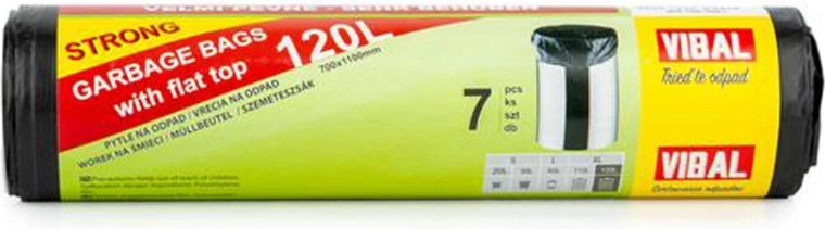 Affaldsposer 120 l, sorte, 7 stk.