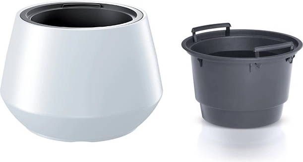Urtepotte med indsats 43,6 cm hvid – elegant, holdbar plastikskjuler til planter