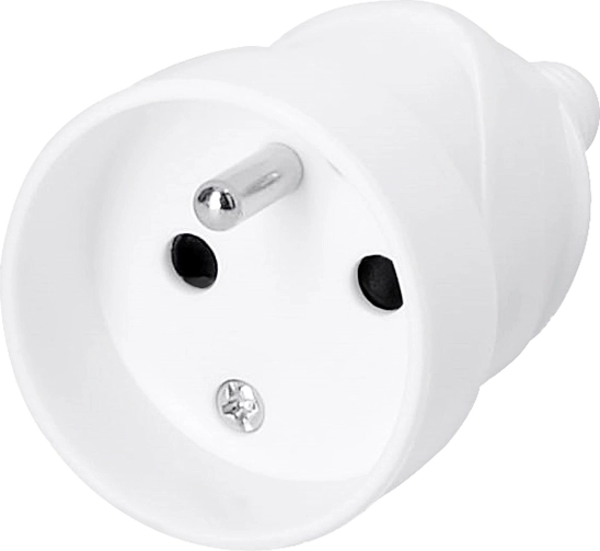 Solight lige stik (stikprop) IP20 hvid - 1 stk.