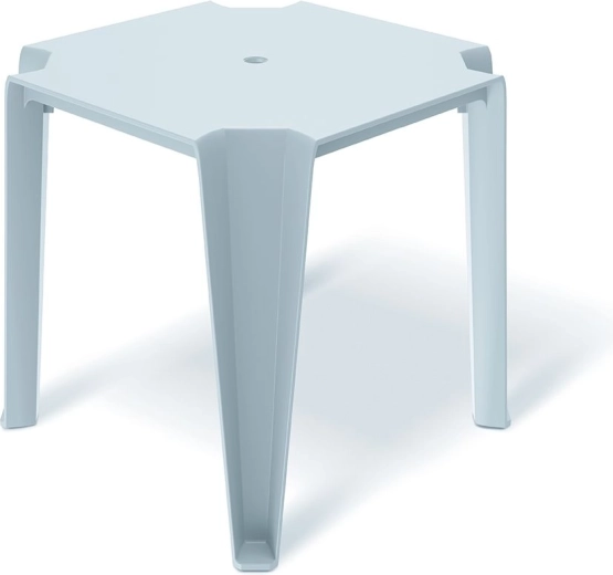 Spisebord Lottie – lysegråt plast have- og altanbord